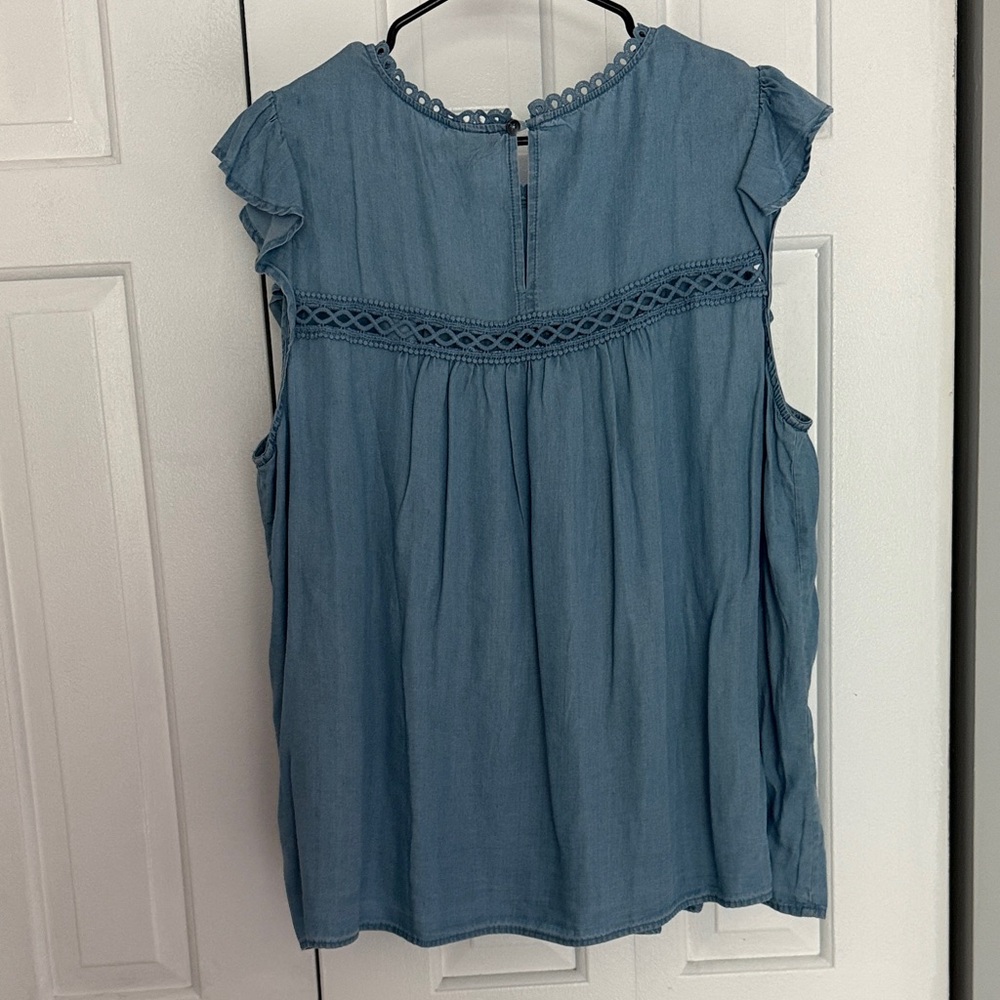Universal Thread Ruffled Blue Blouse - Picture 3 of 5